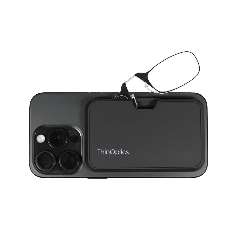 Очки для чтения с чехлом MagSafe. ThinOptics Readers + Black MagSafe Universal Pod